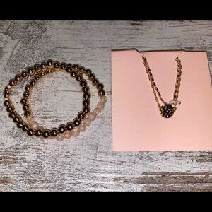 Lily Sky Avery 4-Piece Gold Layering Bracelet Set | Lucky Elephant Charm | New